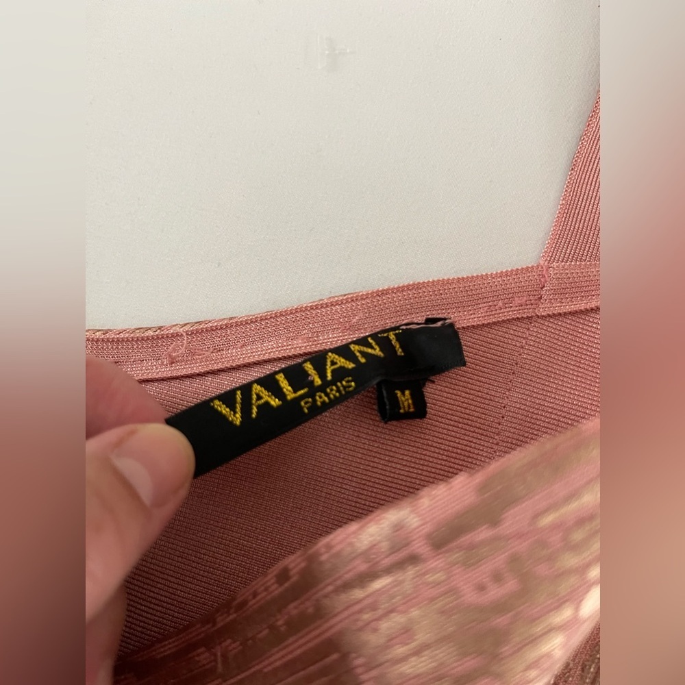 Valiant paris metallic gold peachy mini cocktail dress size M - Picture 7 of 10